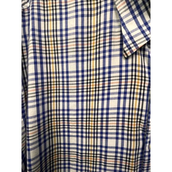 Peter Millar Shirt Mens XL Blue Check Plaid Long Sleeve Button front pocket - Picture 5 of 6